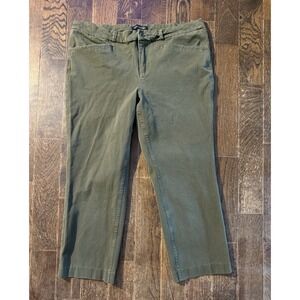 Banana Republic Womens Pants Cropped Chino Size 12 Stretch Dark Olive Green